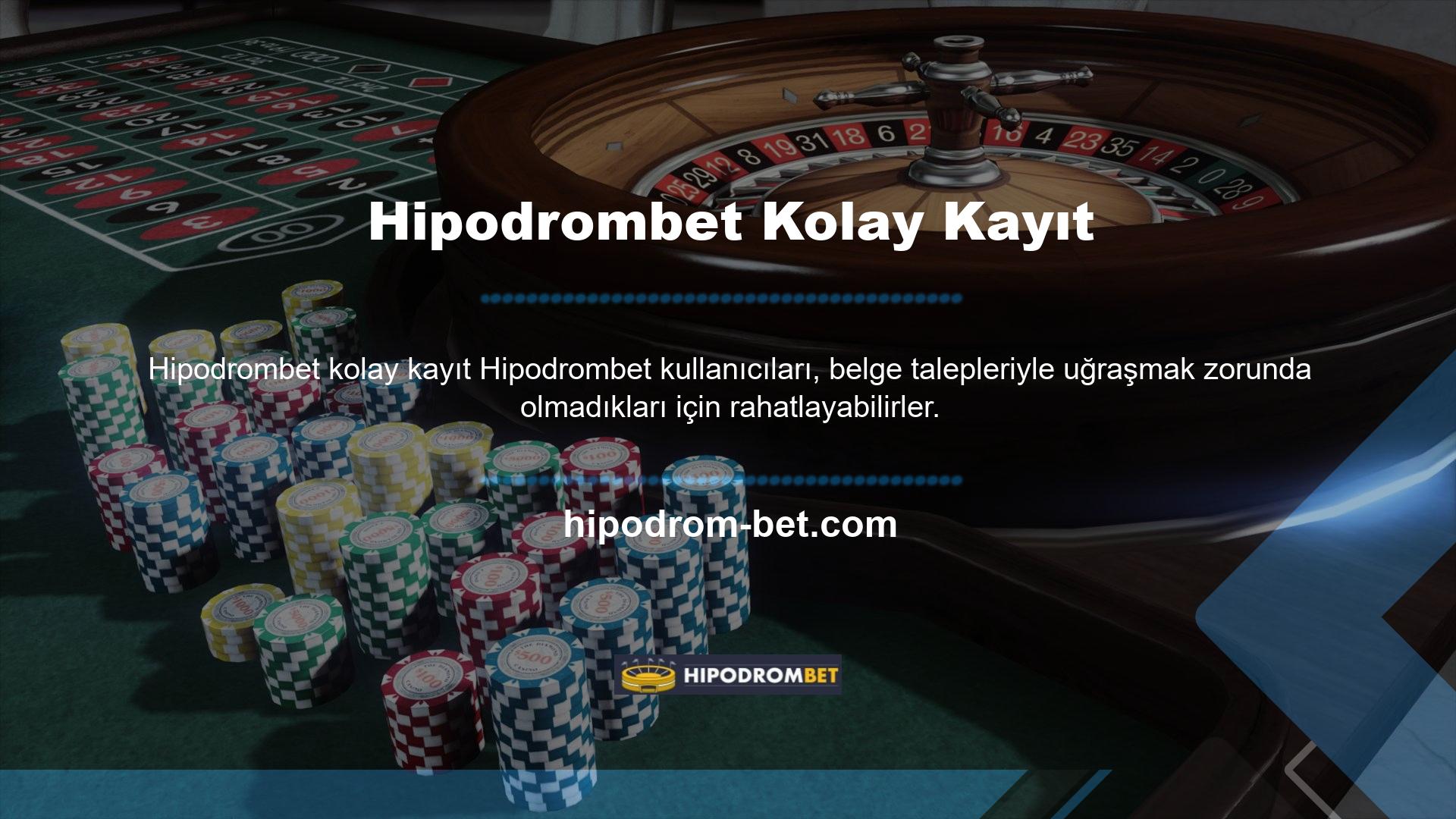 Kullanıcı, doğru bilgileri girip belgelerle kontrol ederse web sitesinden yararlanabilir Birçok insan Hipodrombet adını seviyor, bu yüzden şirket hakkında daha fazla bilgi edinmek istiyorlar